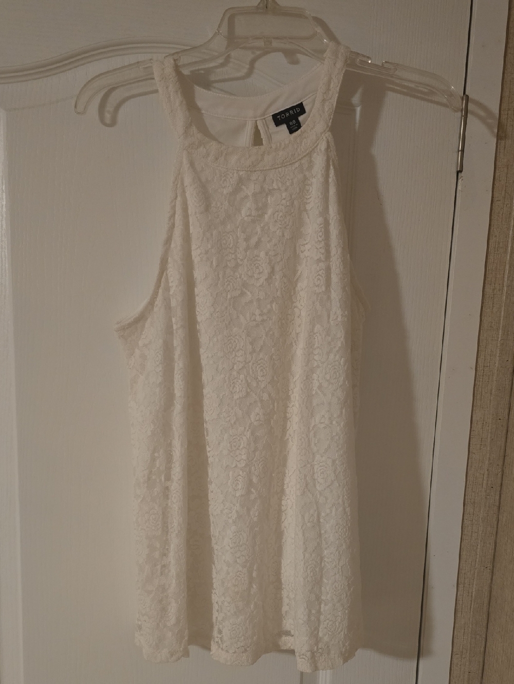 torrid Cream Floral Lace Halter Tank